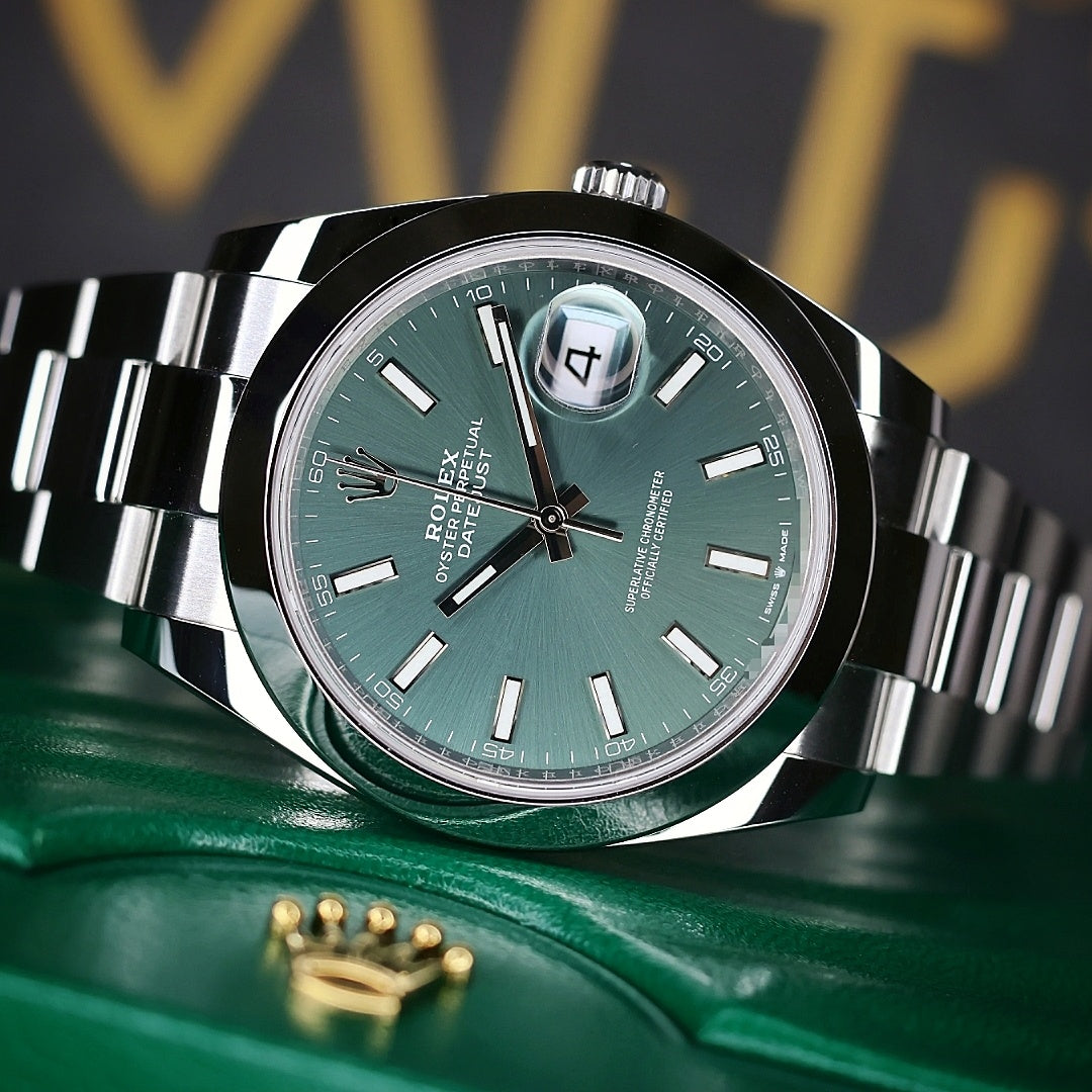 Rolex Datejust 126300 Mint Green front view