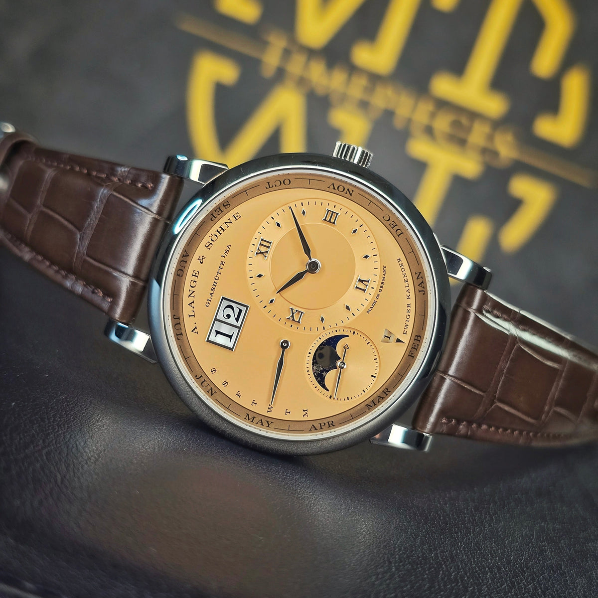 A. Lange & Sohne Lange 1 345.056 Perpetual Calendar front view