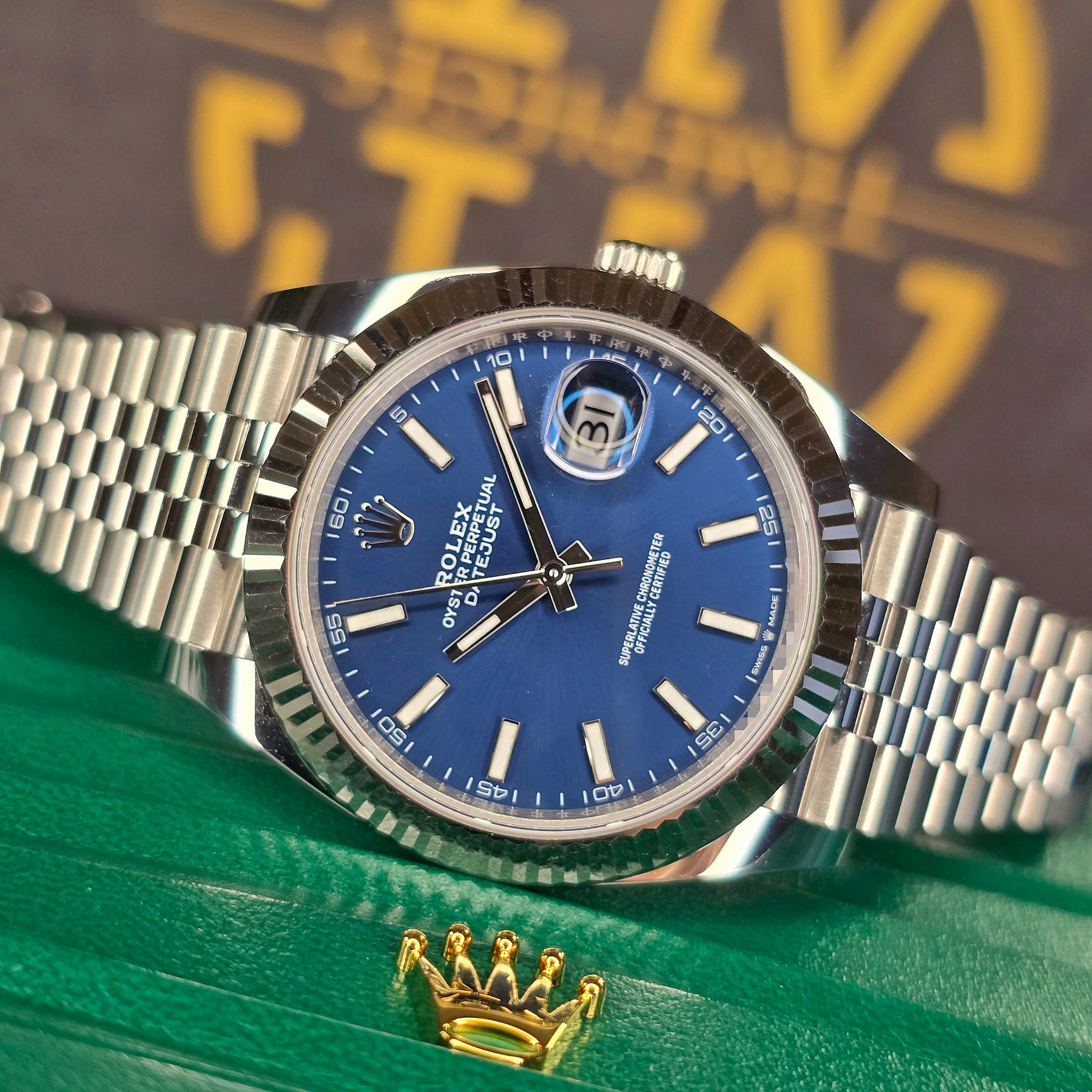 Rolex Datejust Blue Index 126334 front view