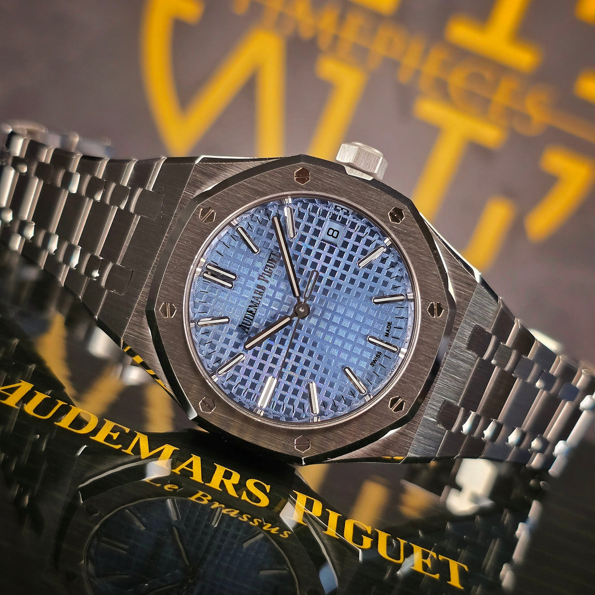 Audemars Piguet Royal Oak Ice Blue 15550st front view