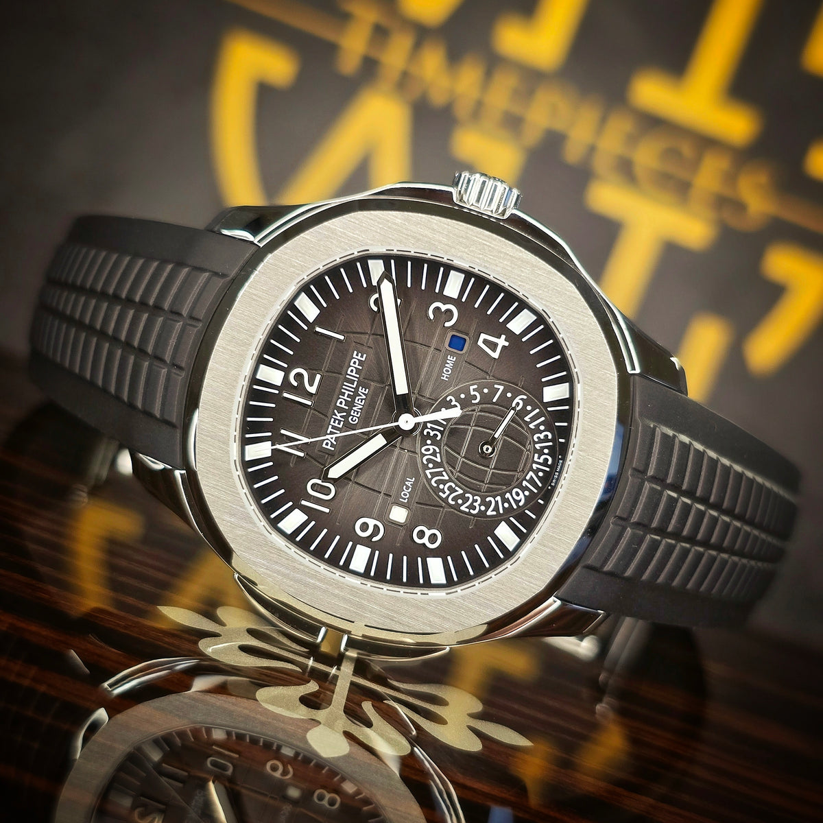 Patek Philippe Aquanaut Travel Time 5164A front view