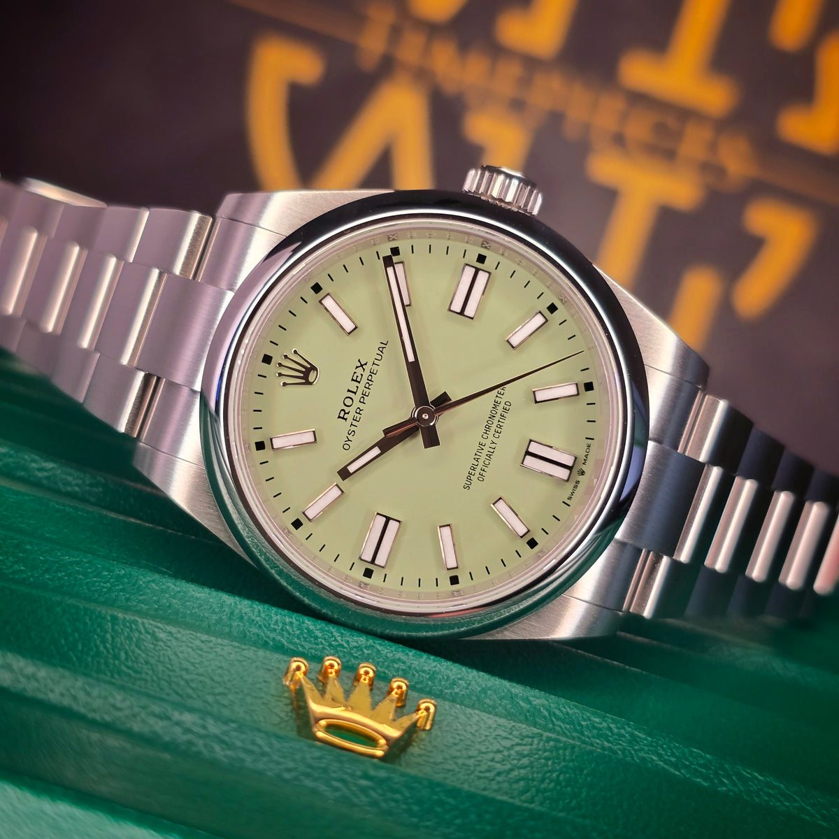 Rolex Oyster Perpetual 134300 Pistachio front