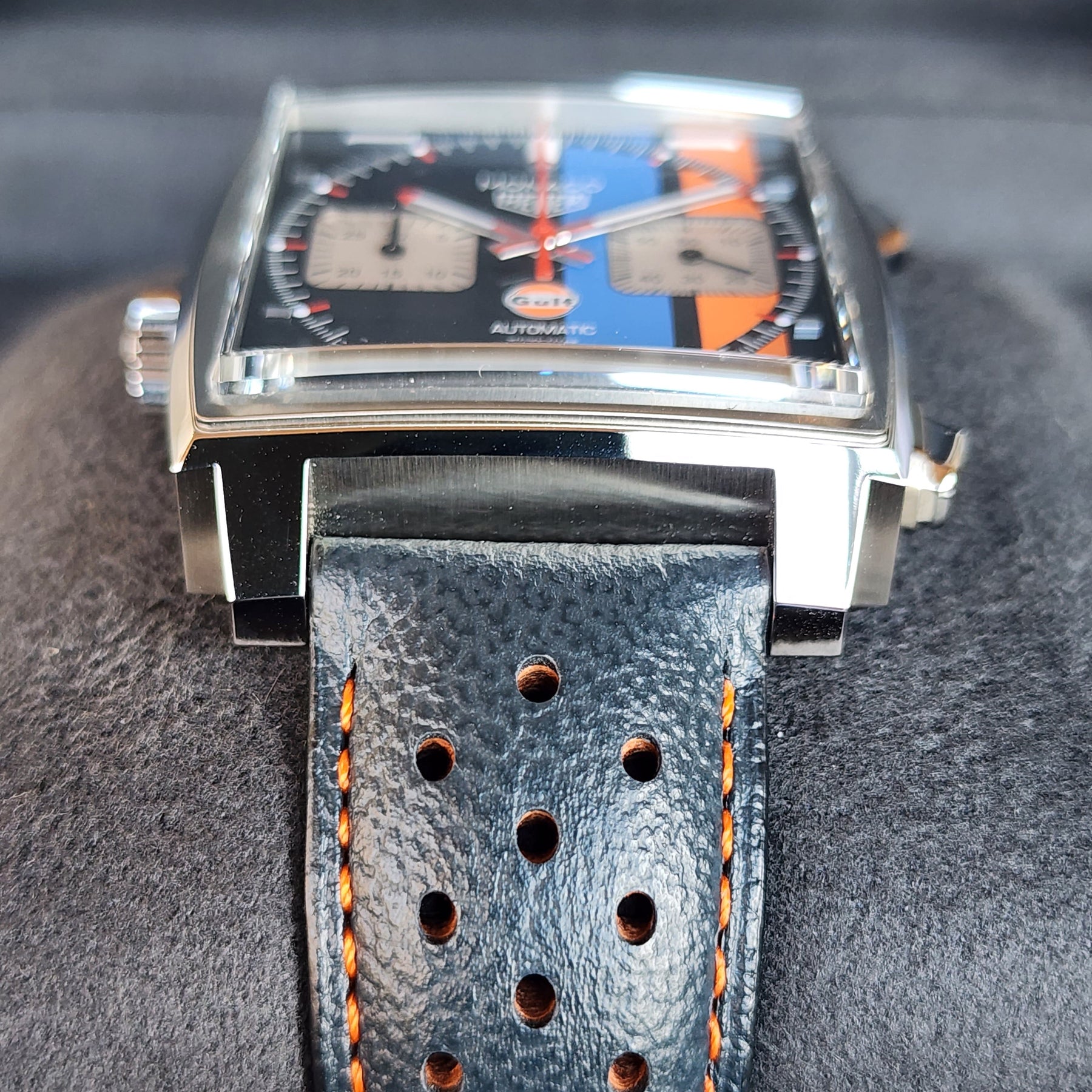 Tag Heuer Monaco Gulf CAW211R lugs view