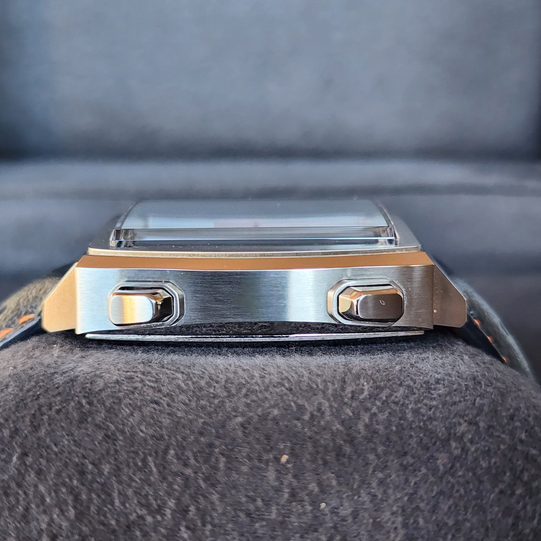 Tag Heuer Monaco Gulf CAW211R side profile view