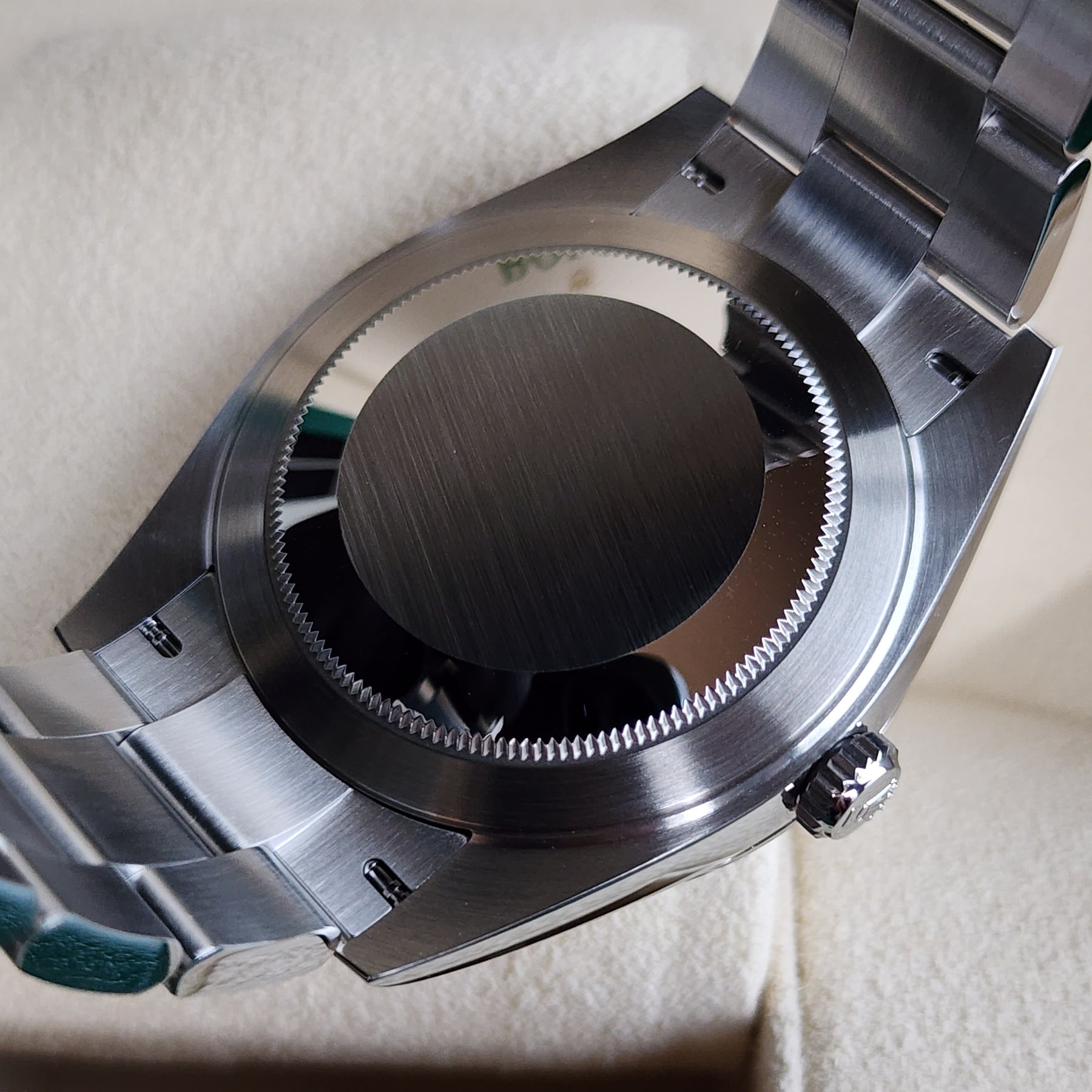Rolex Datejust Mint Green 126300 caseback view