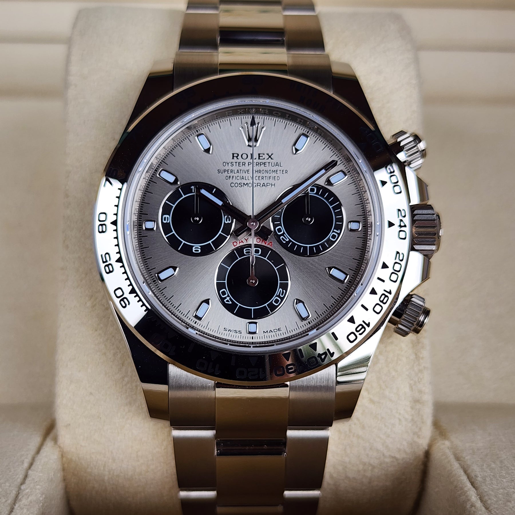 Rolex Cosmograph Daytona White Gold 116509 front view