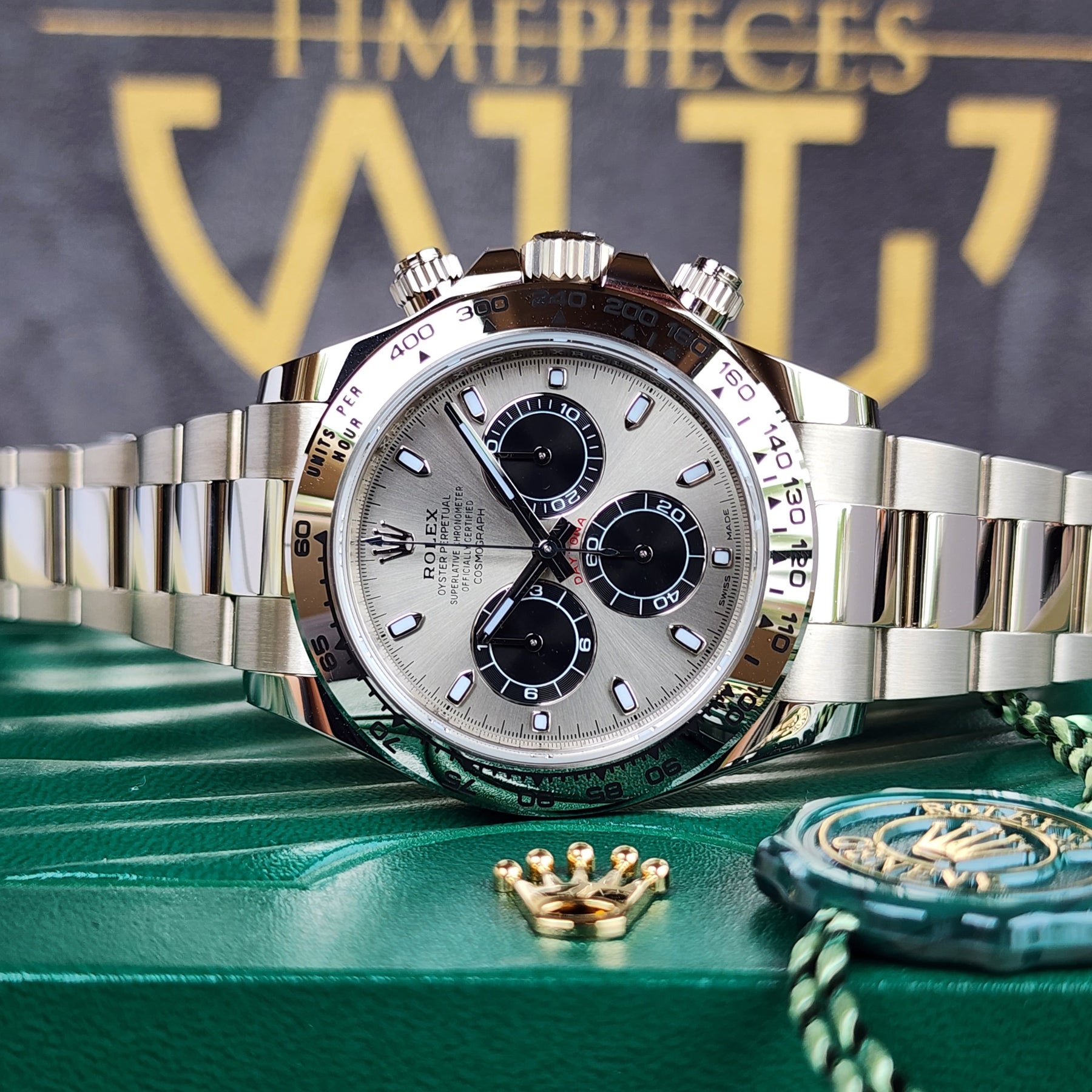 Rolex Cosmograph Daytona White Gold 116509 front view