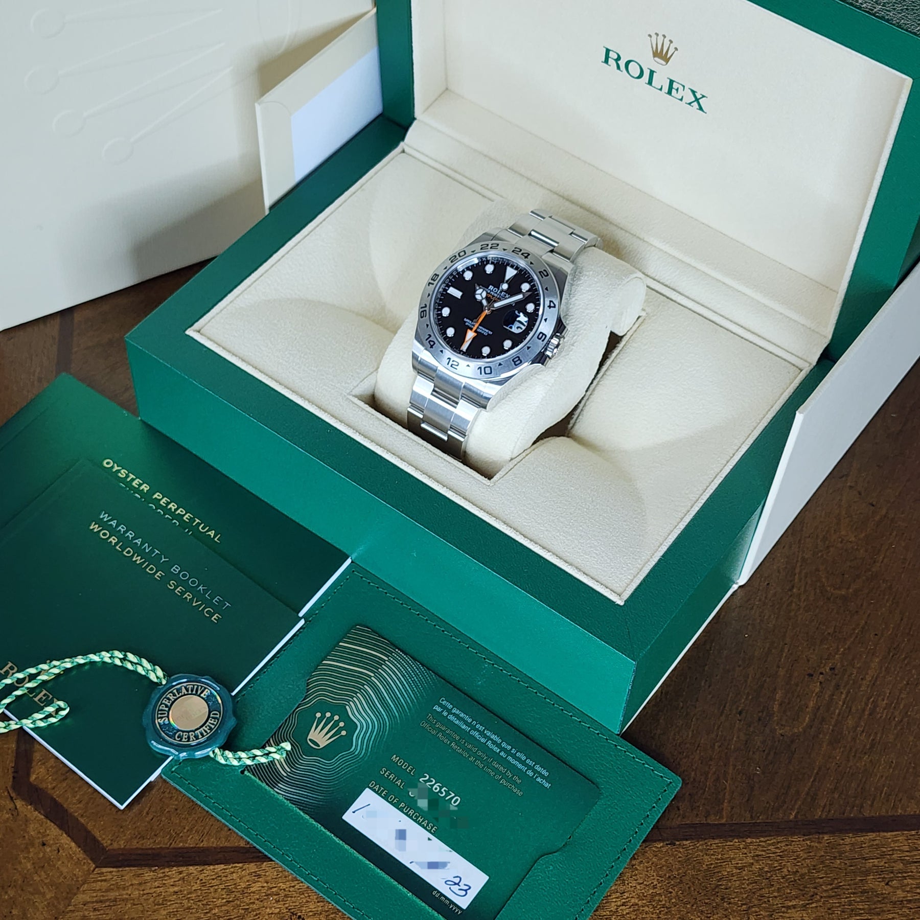 Rolex Explorer II 226570 full set view