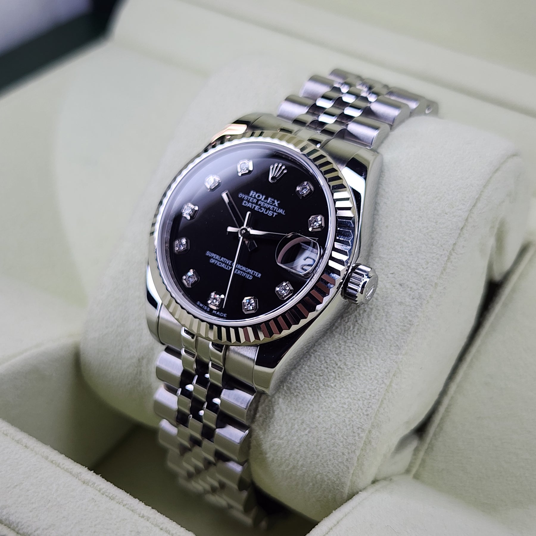 Rolex Datejust 31 Diamond dial 178274 right side view