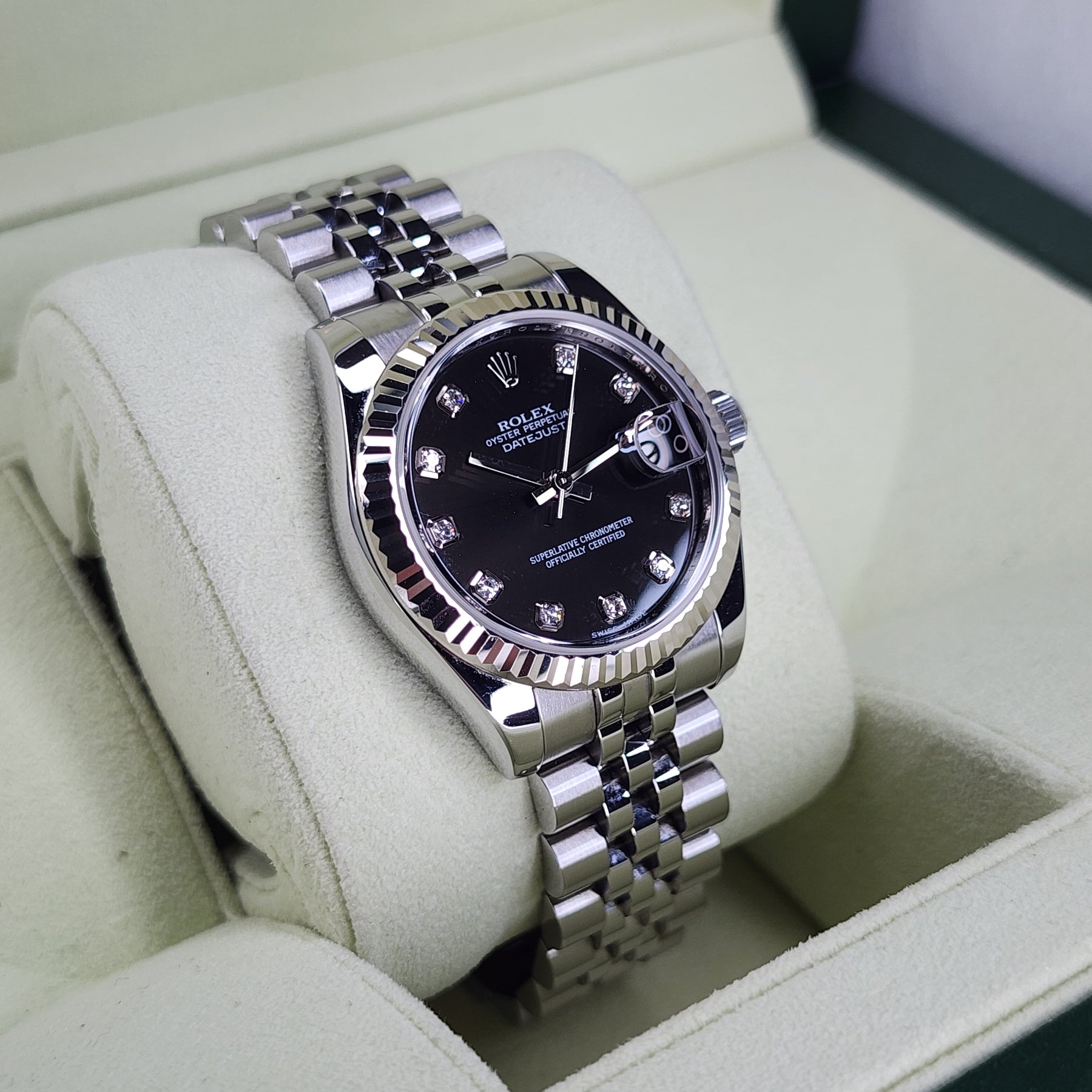 Rolex Datejust 31 Diamond dial 178274 left side view