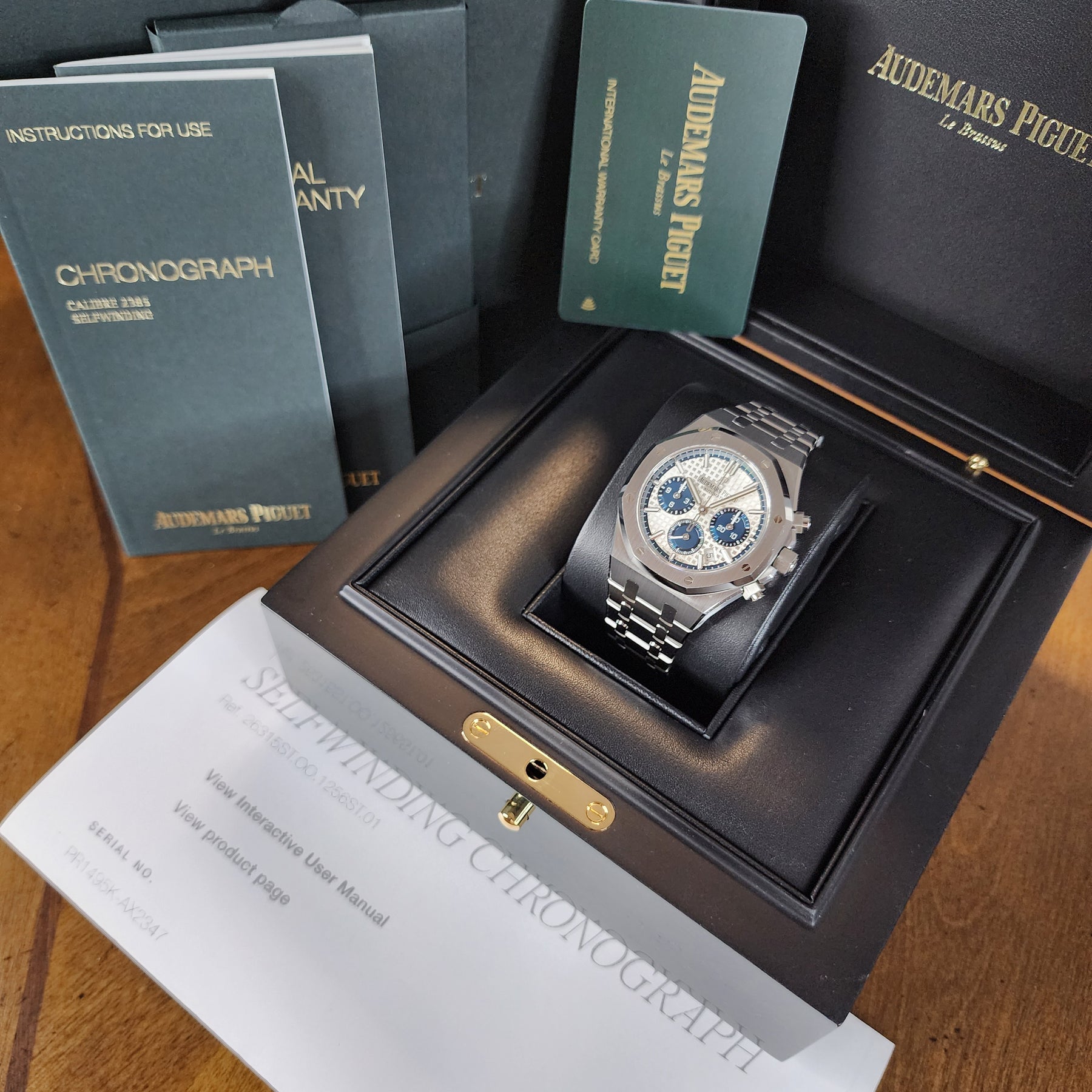 Audemars Piguet Royal Oak 38mm26315st Silver Panda full set view