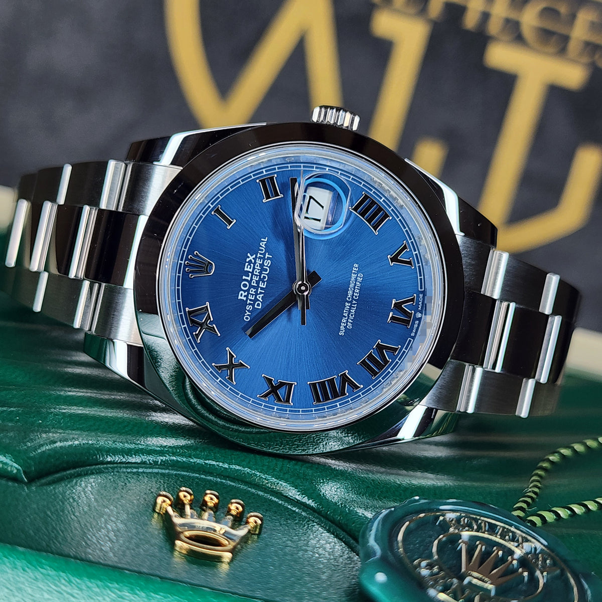 Rolex Datejust Azzurro-Blue front view