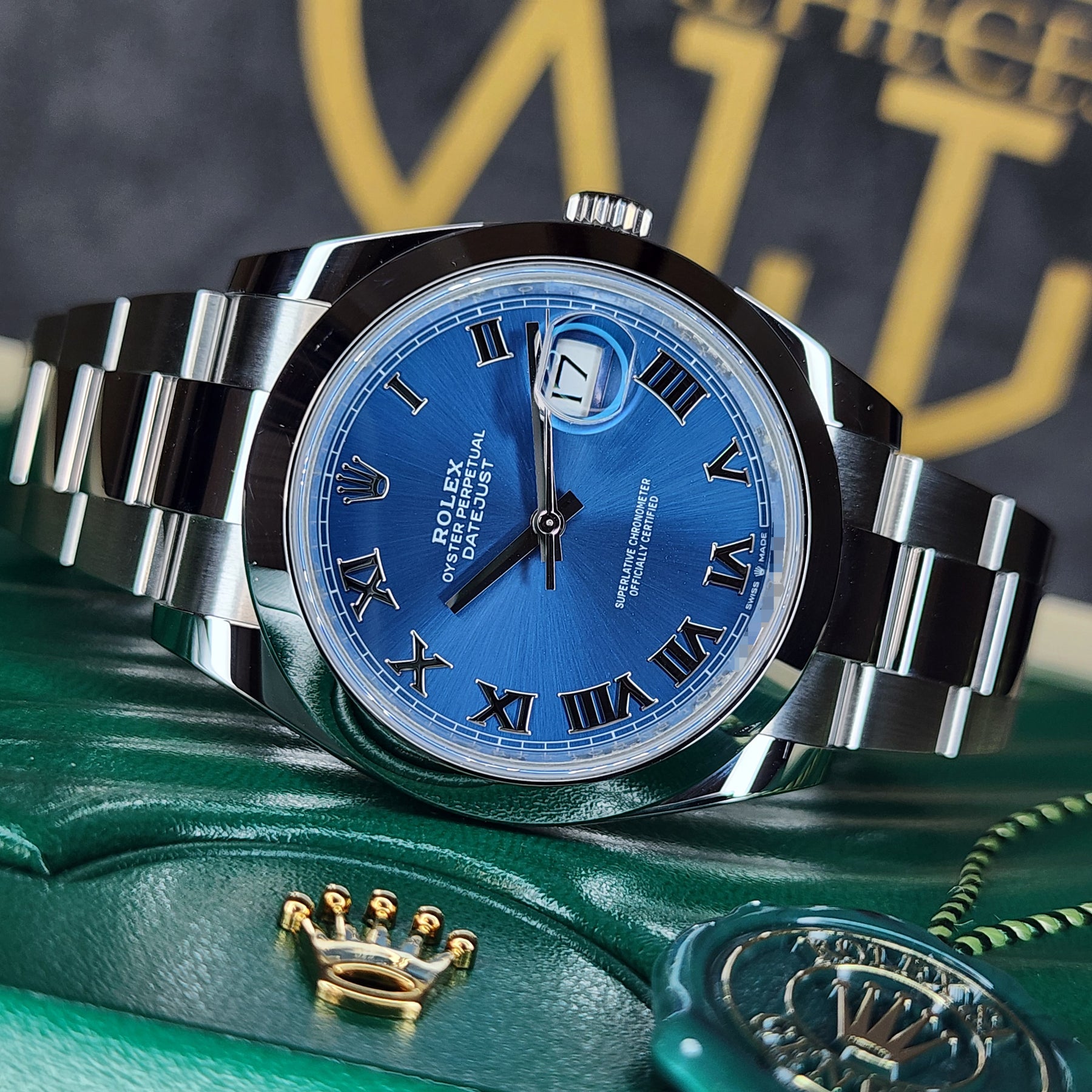 Rolex Datejust Azzurro-Blue front view
