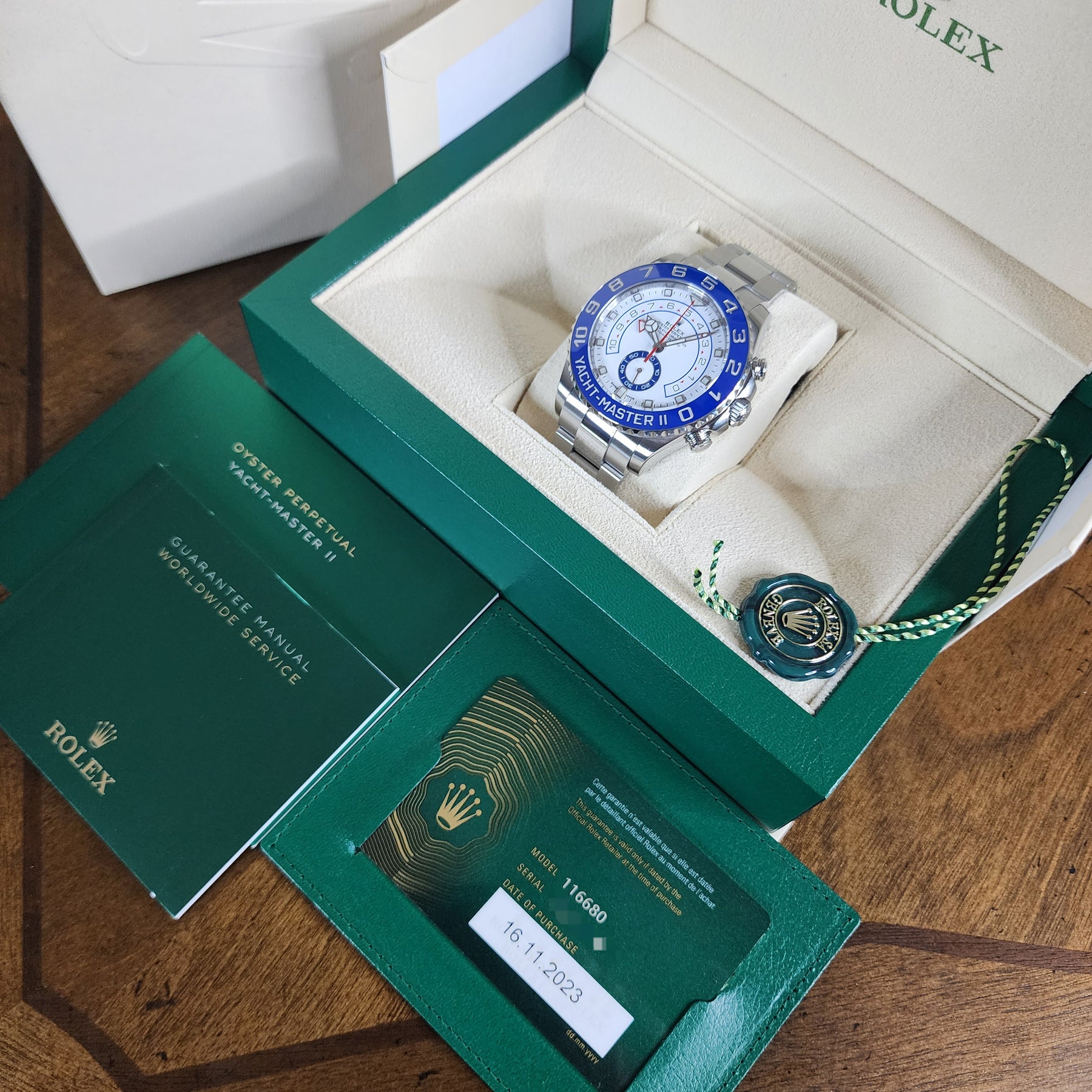 Rolex Yacht-Master II 116680 full set view