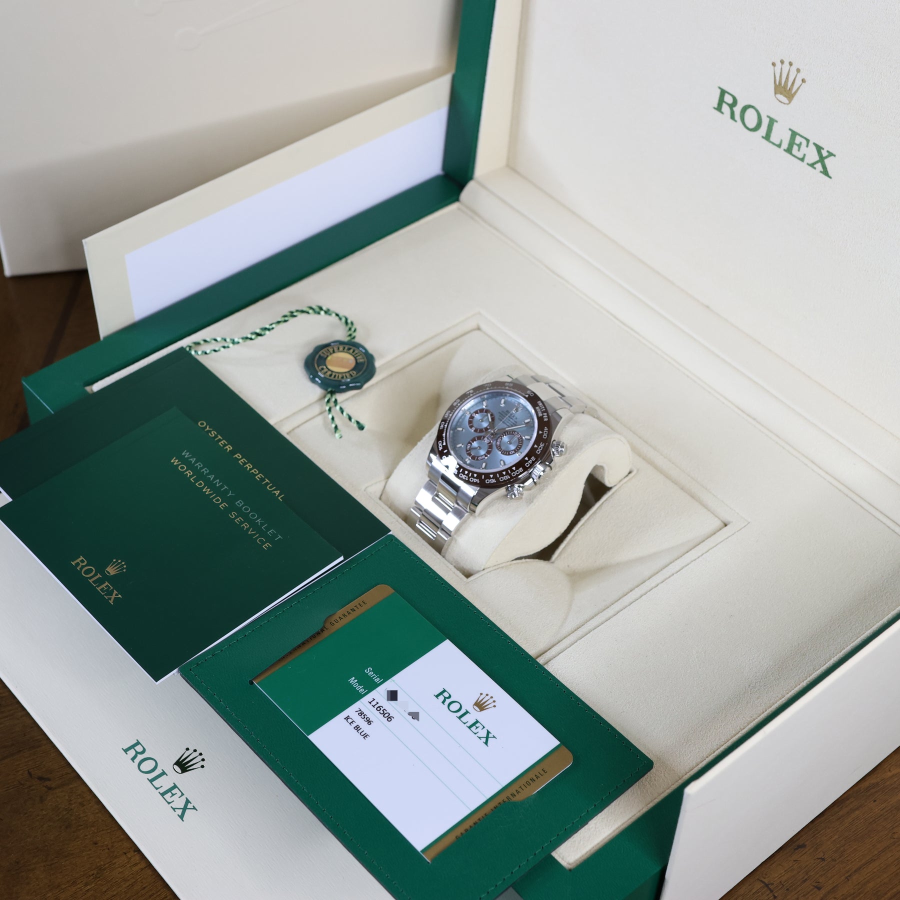 Rolex Daytona Platinum 116506 full set view