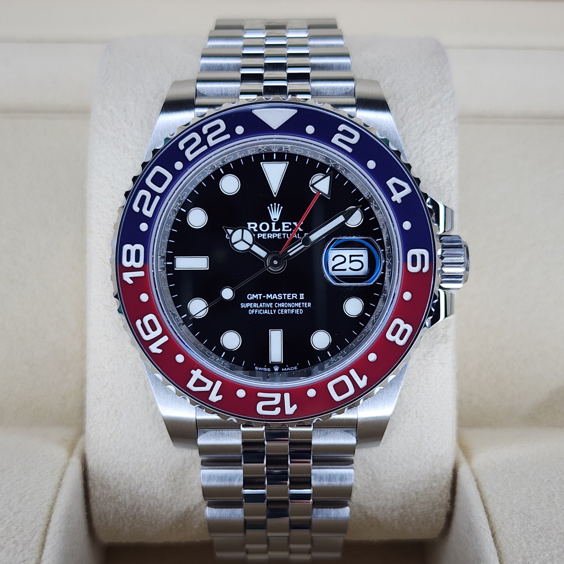 Rolex GMT-Master II 126710BLRO Pepsi front view
