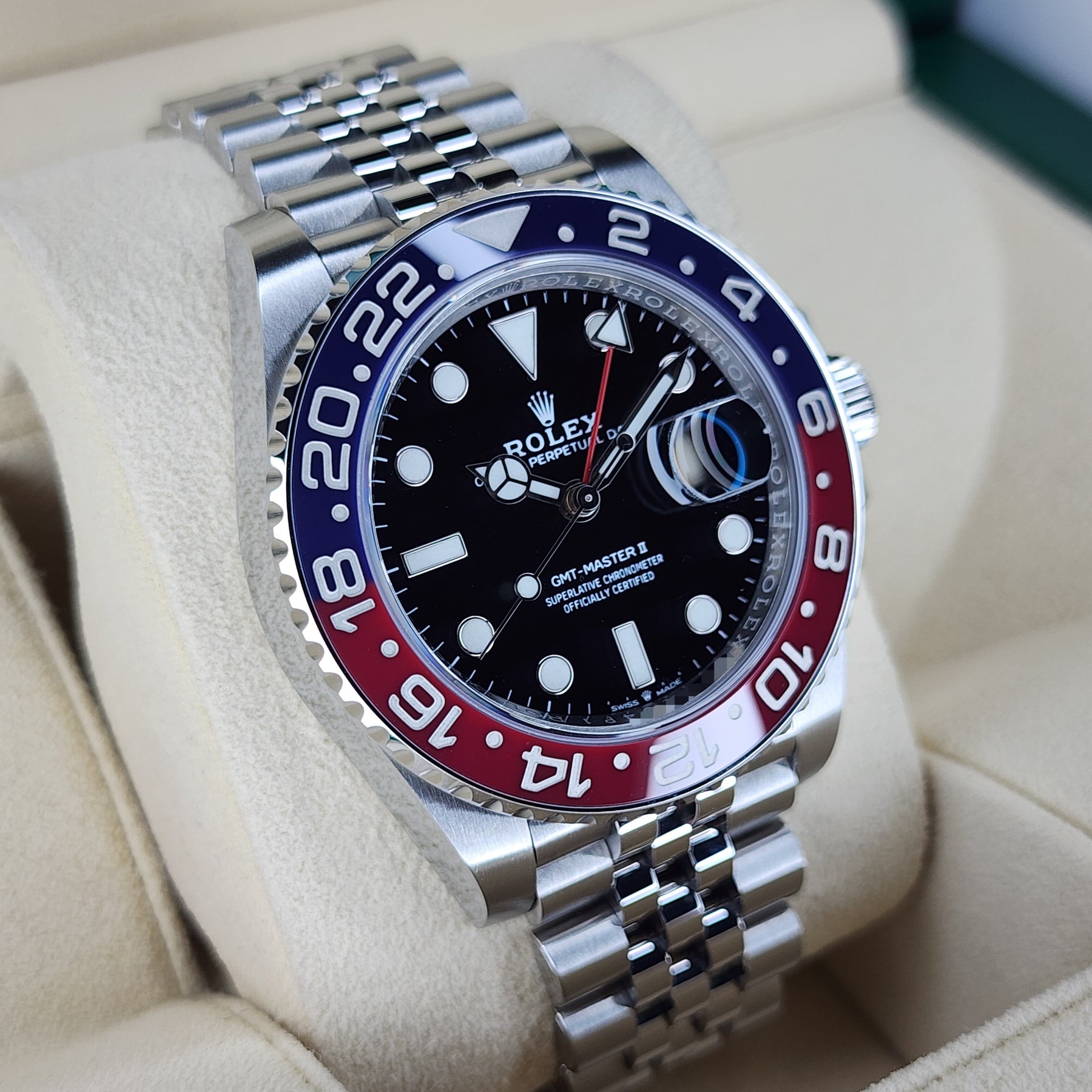 Rolex GMT-Master II 126710BLRO Pepsi left side view