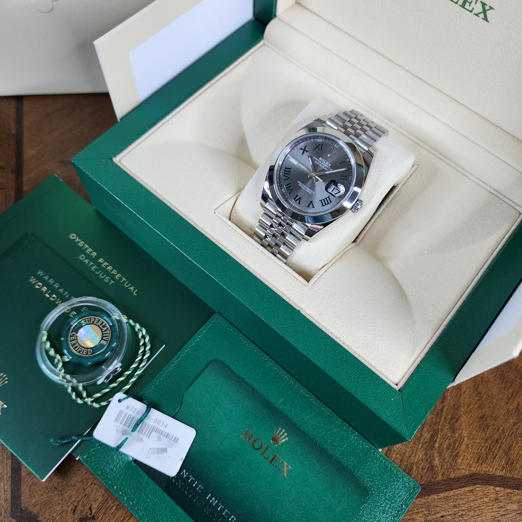 Rolex Datejust Wimbledon 126300 full set view