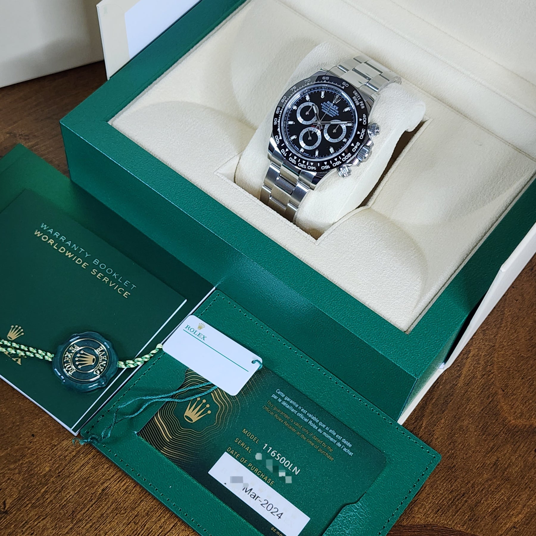 Rolex Daytona Ceramic 116500LN full set view