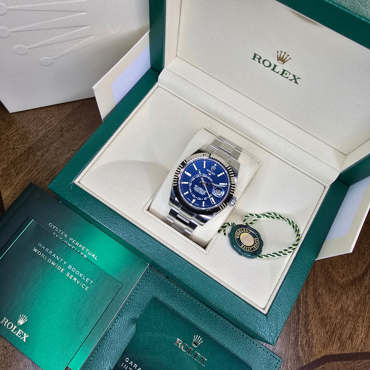 Rolex Sky-Dweller Blue Dial 326934 full set view