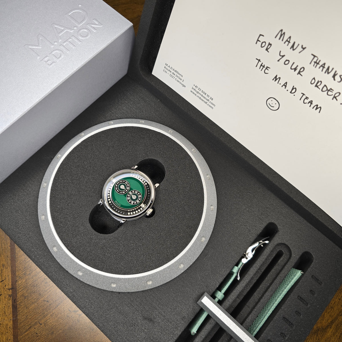 MB&F M.A.D.2 Green Raffle Edition full set view