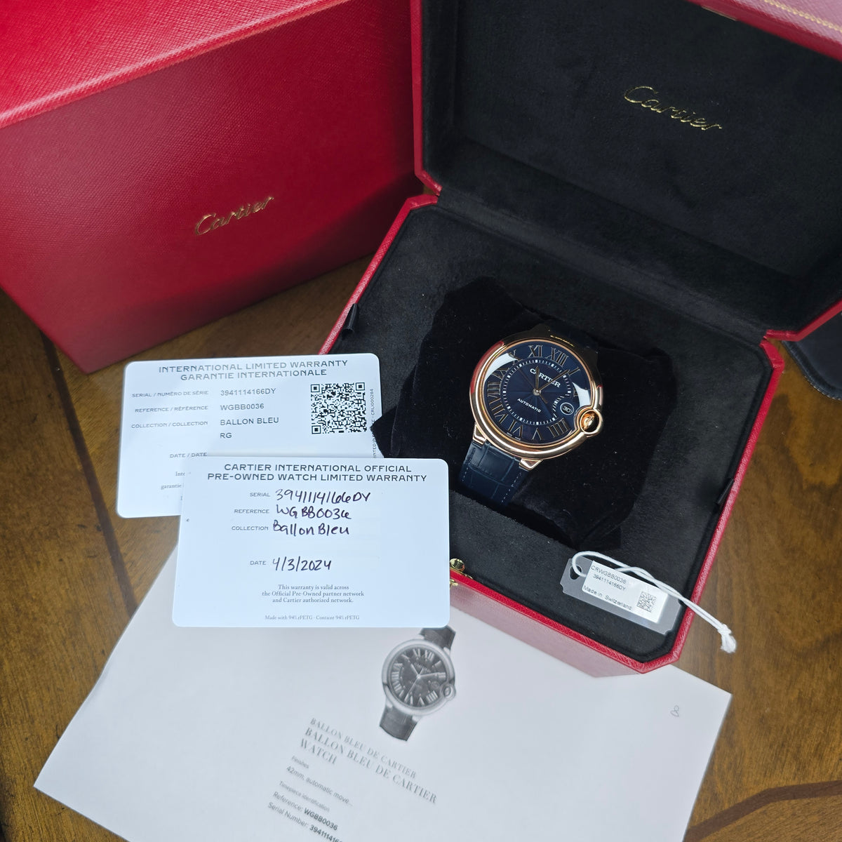 Cartier Ballon Bleu WGBB0036 full set