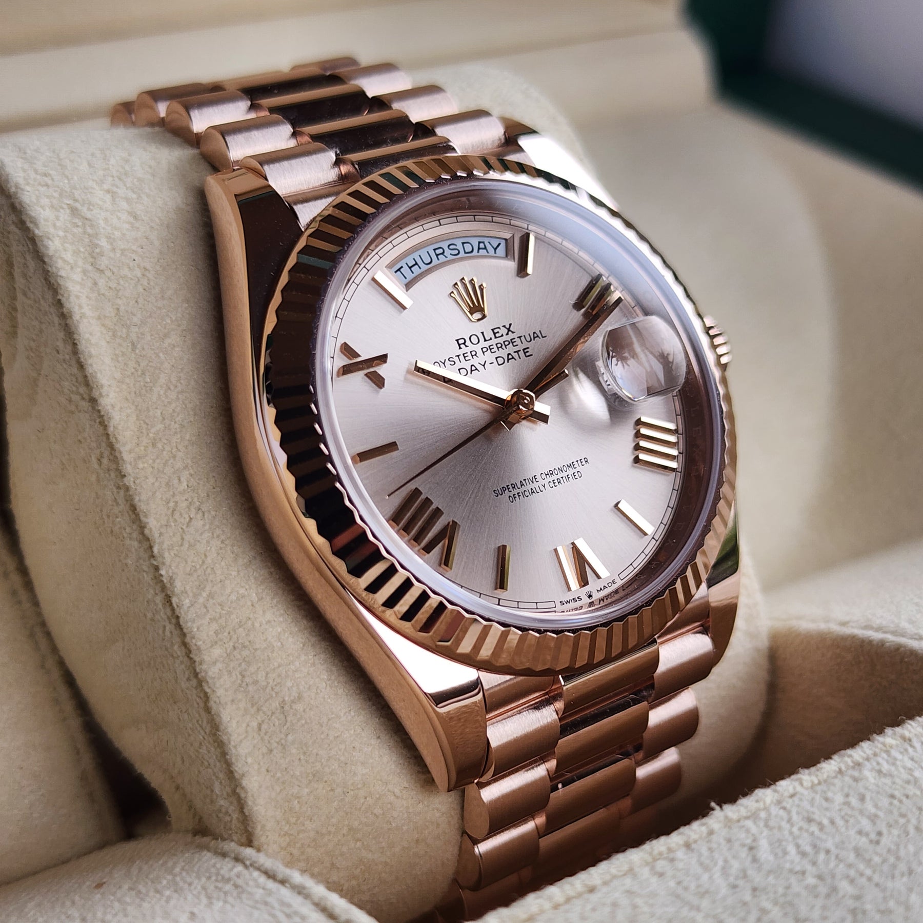 Rolex Day-Date Presidential 228235 left side view
