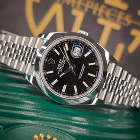 Rolex Datejust Bright Black dial 126300 front view