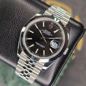 Rolex Datejust Bright Black dial 126300 front view