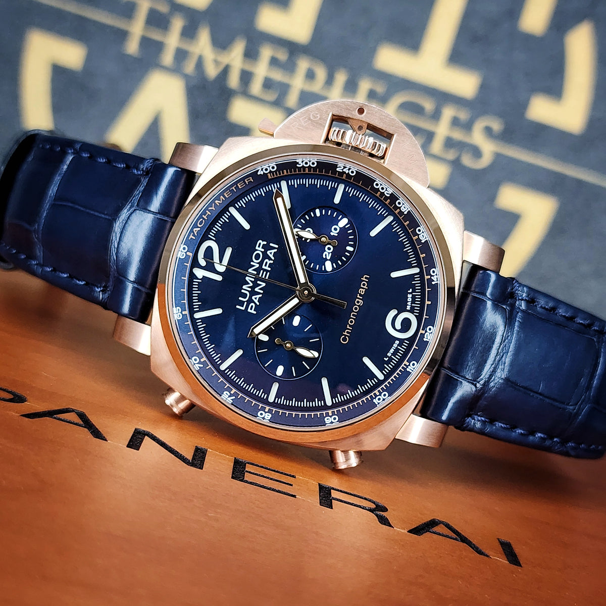 Panerai PAM 01111 Blu Notte Goldtech front view