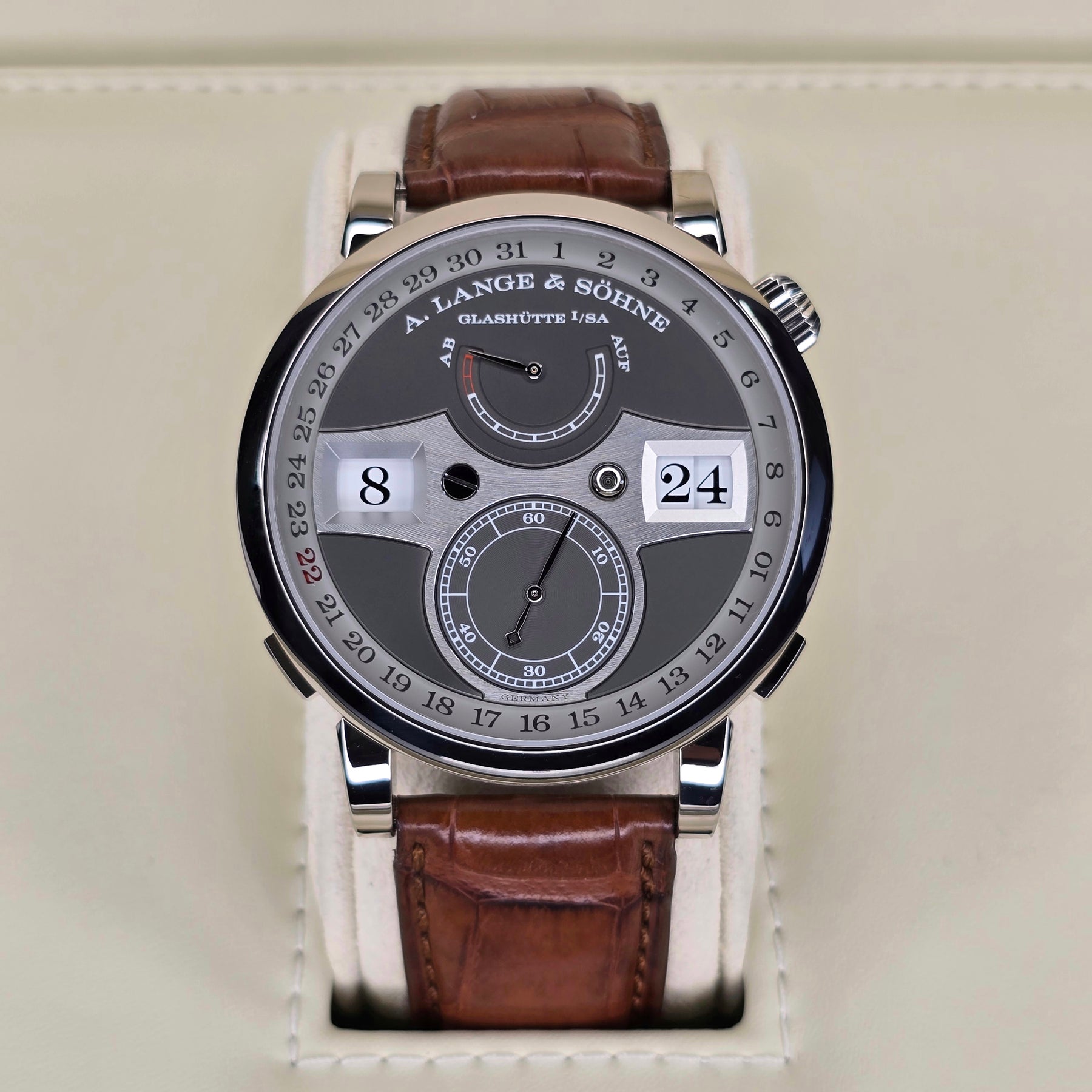 A. Lange & Sohne Zeitwerk Date 148.038 front