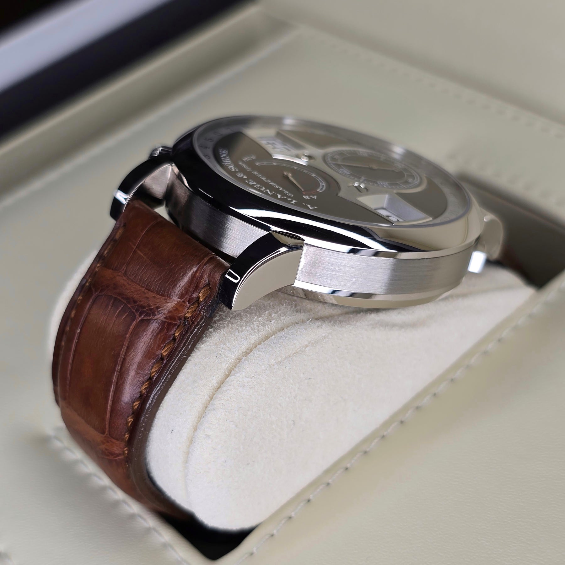 A. Lange & Sohne Zeitwerk Date 148.038 lug, strap