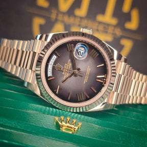 Rolex Day-Date Slate Ombre Rose Gold 228235 dial