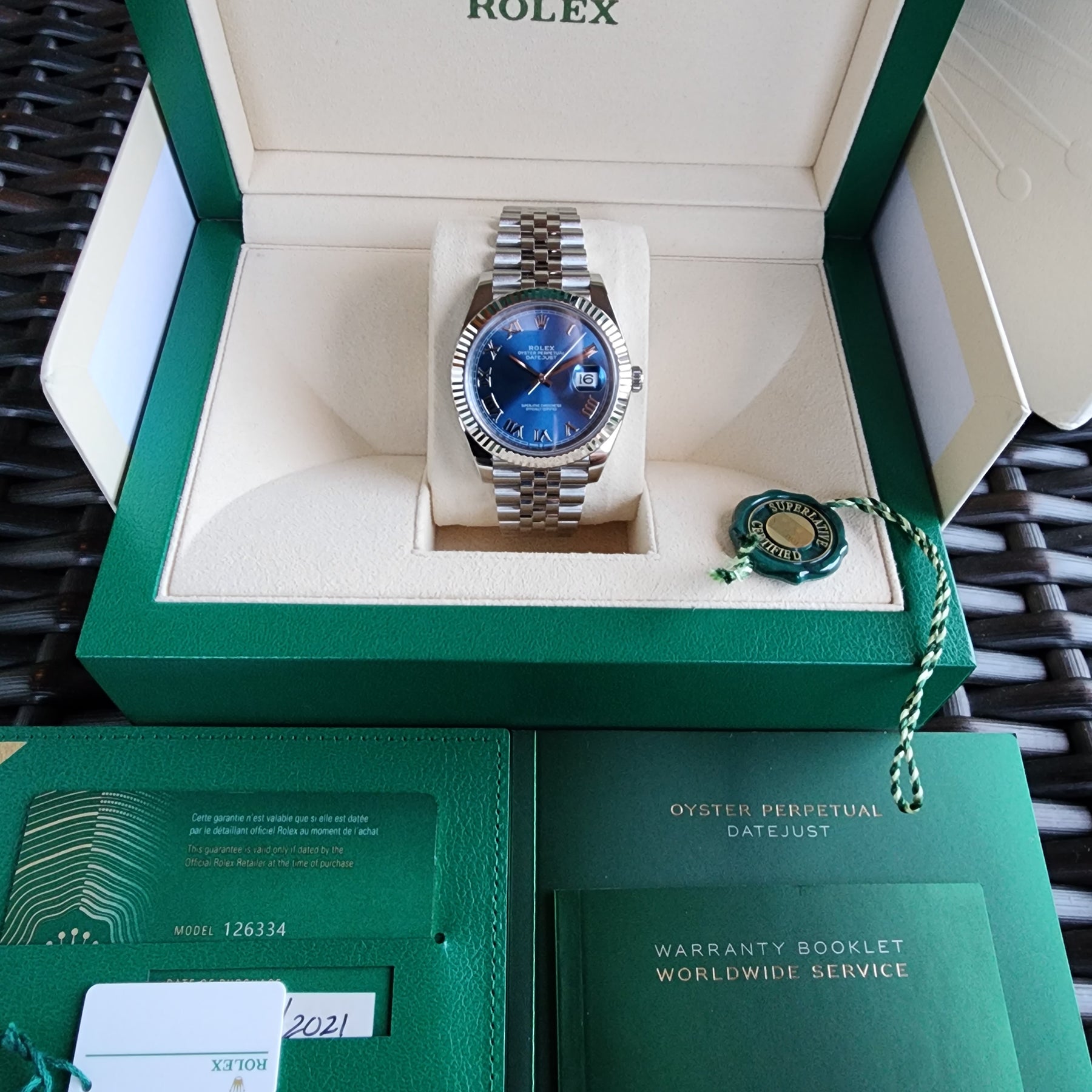 Rolex Datejust Azzurro-Blue Roman 41mm