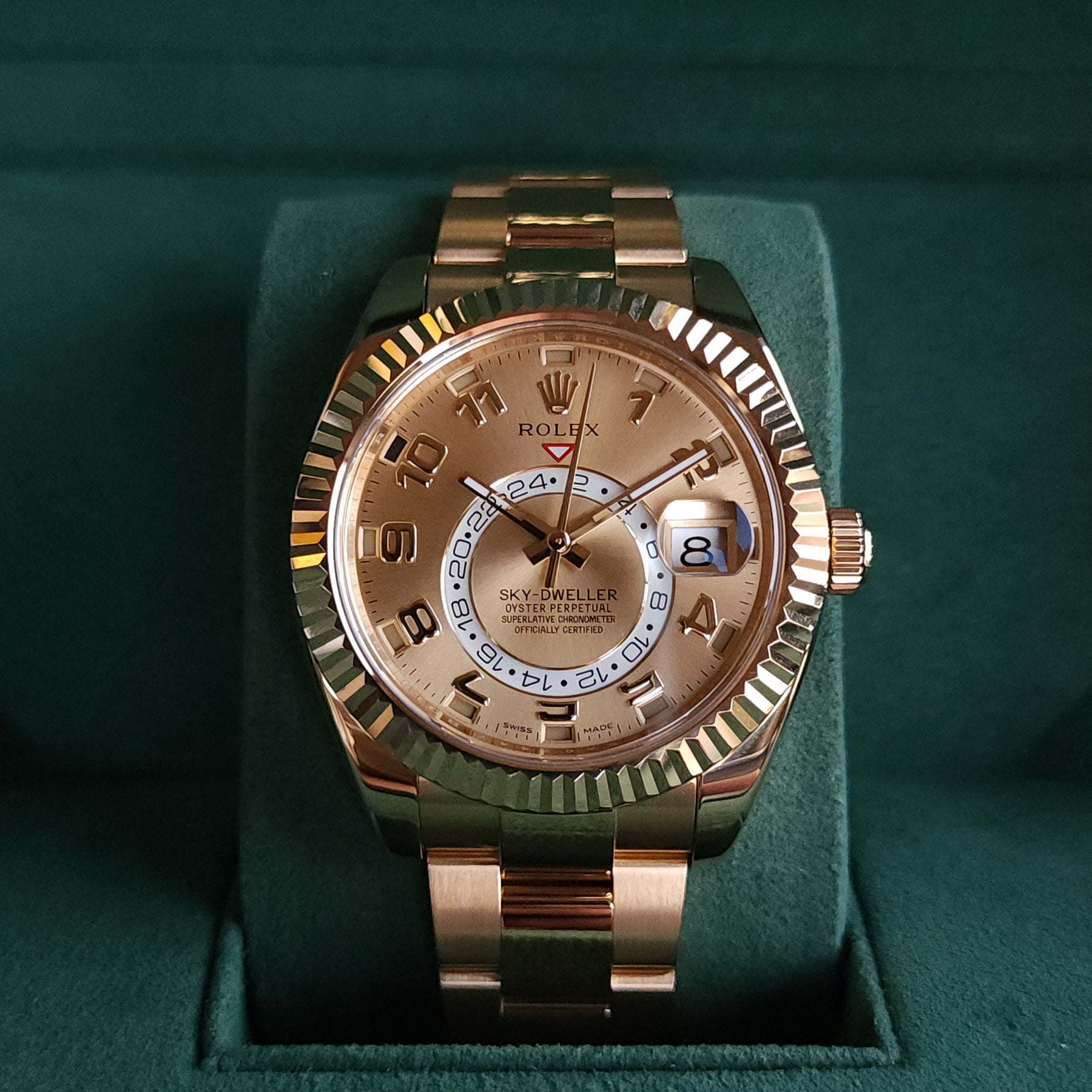 Rolex Sky-Dweller Yellow Gold Champagne Dial 42mm