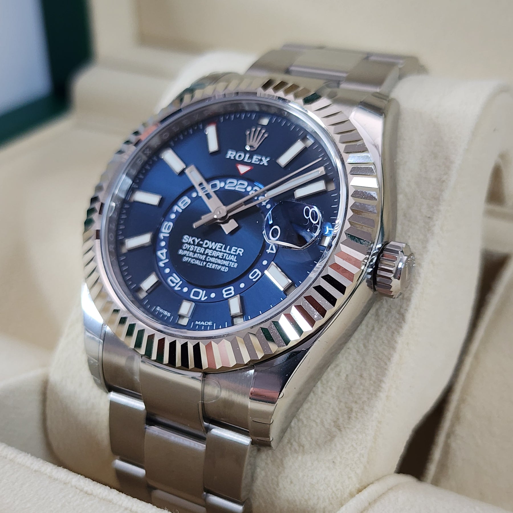 Rolex Sky-Dweller Blue Dial 326934 42mm right side view