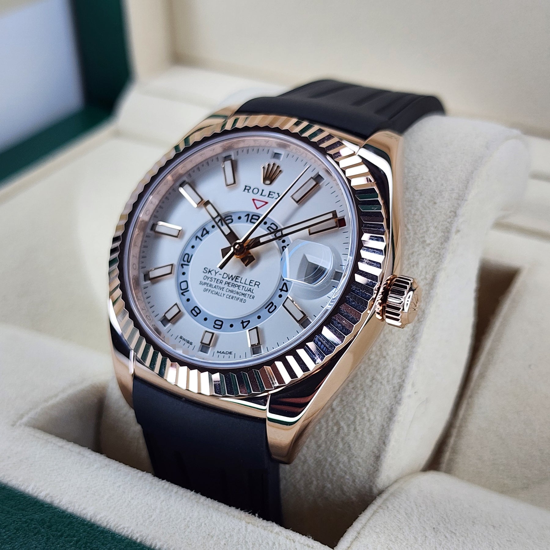 Rolex Sky-Dweller Rose Gold Ivory Dial 42mm