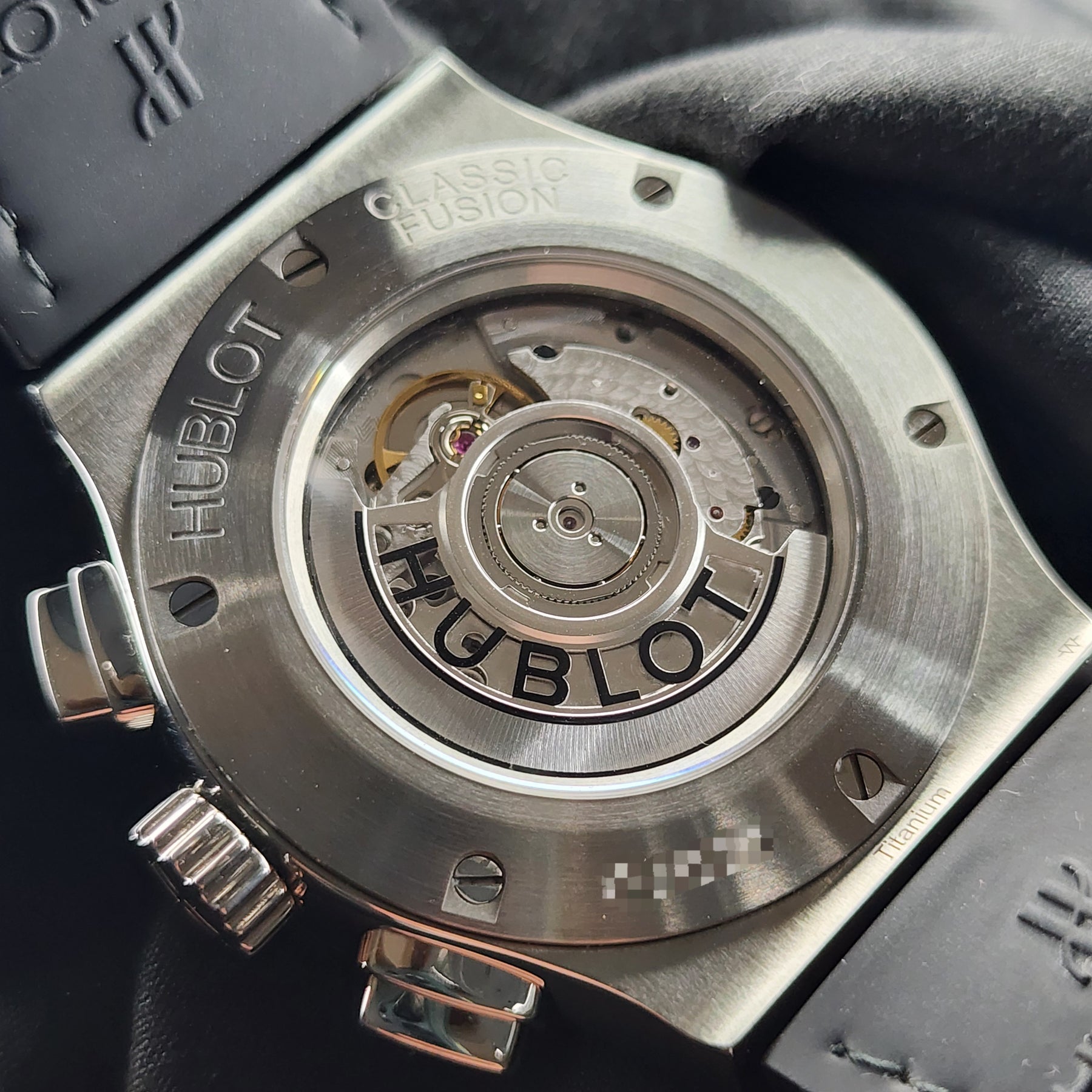 Hublot Classic Fusion Racing Grey movement, caseback view