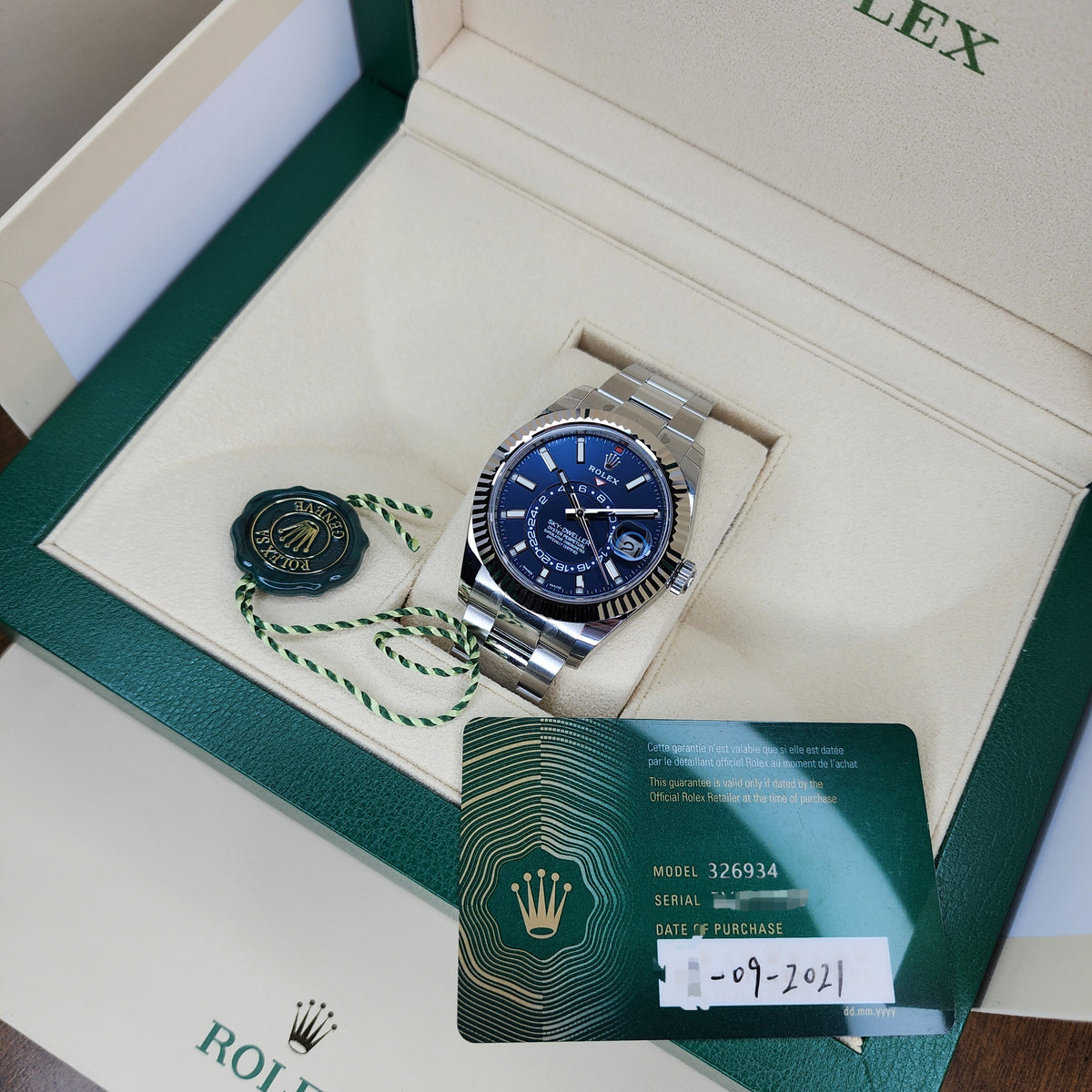 Rolex Sky-Dweller Blue Dial 326934 full set view