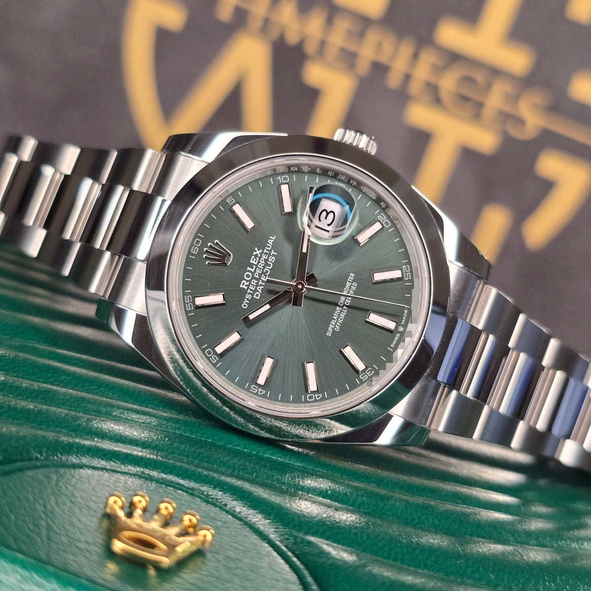 Rolex Datejust Mint Green 126300 front view