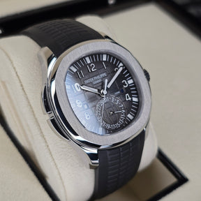 Patek Philippe Aquanaut Travel Time 5164A left side case view