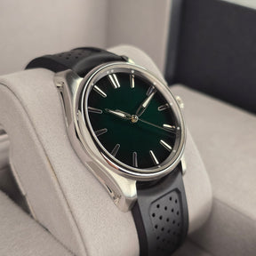 H. Moser & Cie Pioneer Center Seconds Cosmic Green 3201-1201 left side case