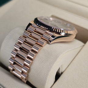 Rolex Day-Date Slate Ombre Rose Gold 228235 lug, president bracelet