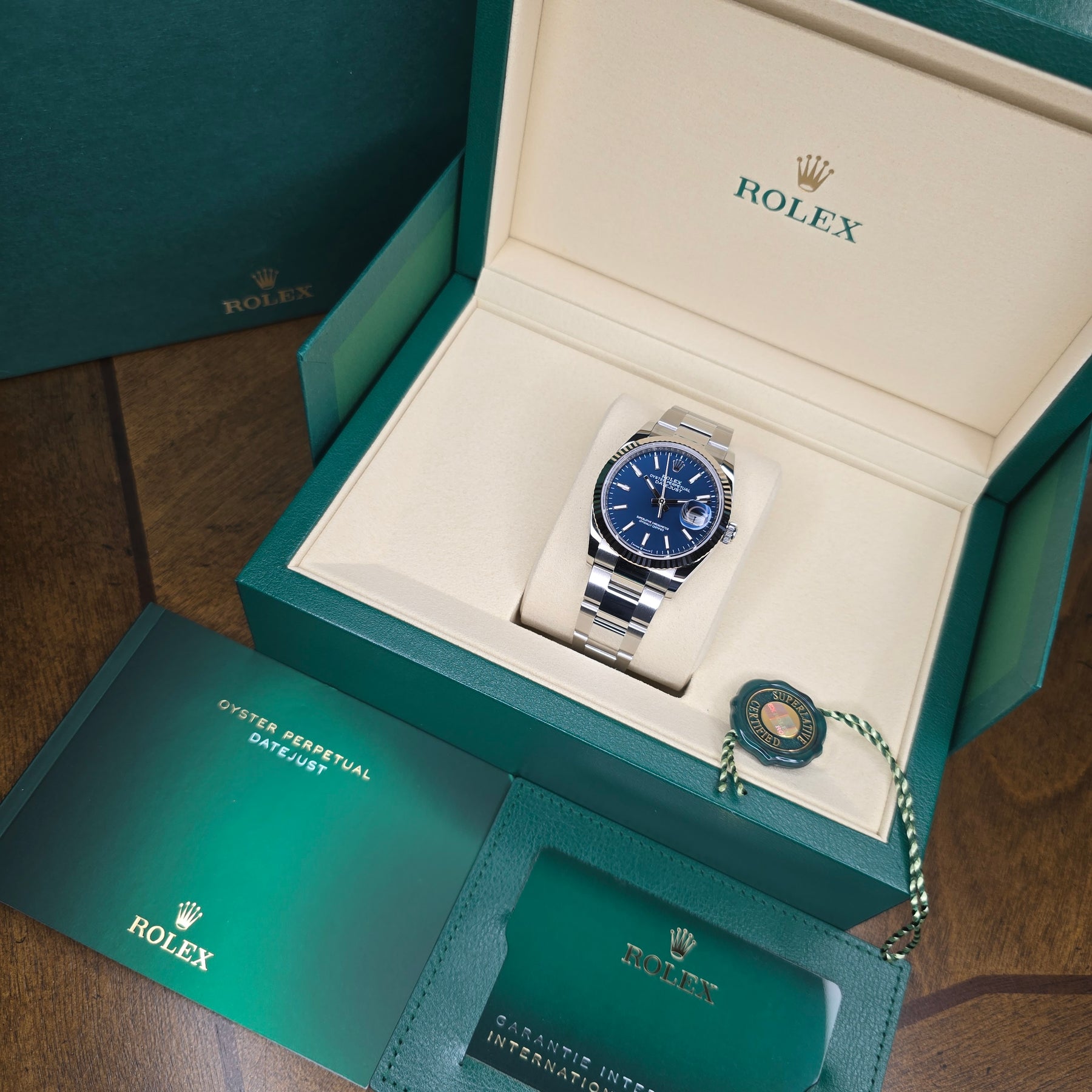 Rolex Datejust 126234 Blue Index full set