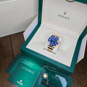 Rolex Submariner Date 18k Yellow Gold 126618LB Bluesy full set