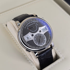 A. Lange & Sohne Zeitwerk Date 148.038 left side case view
