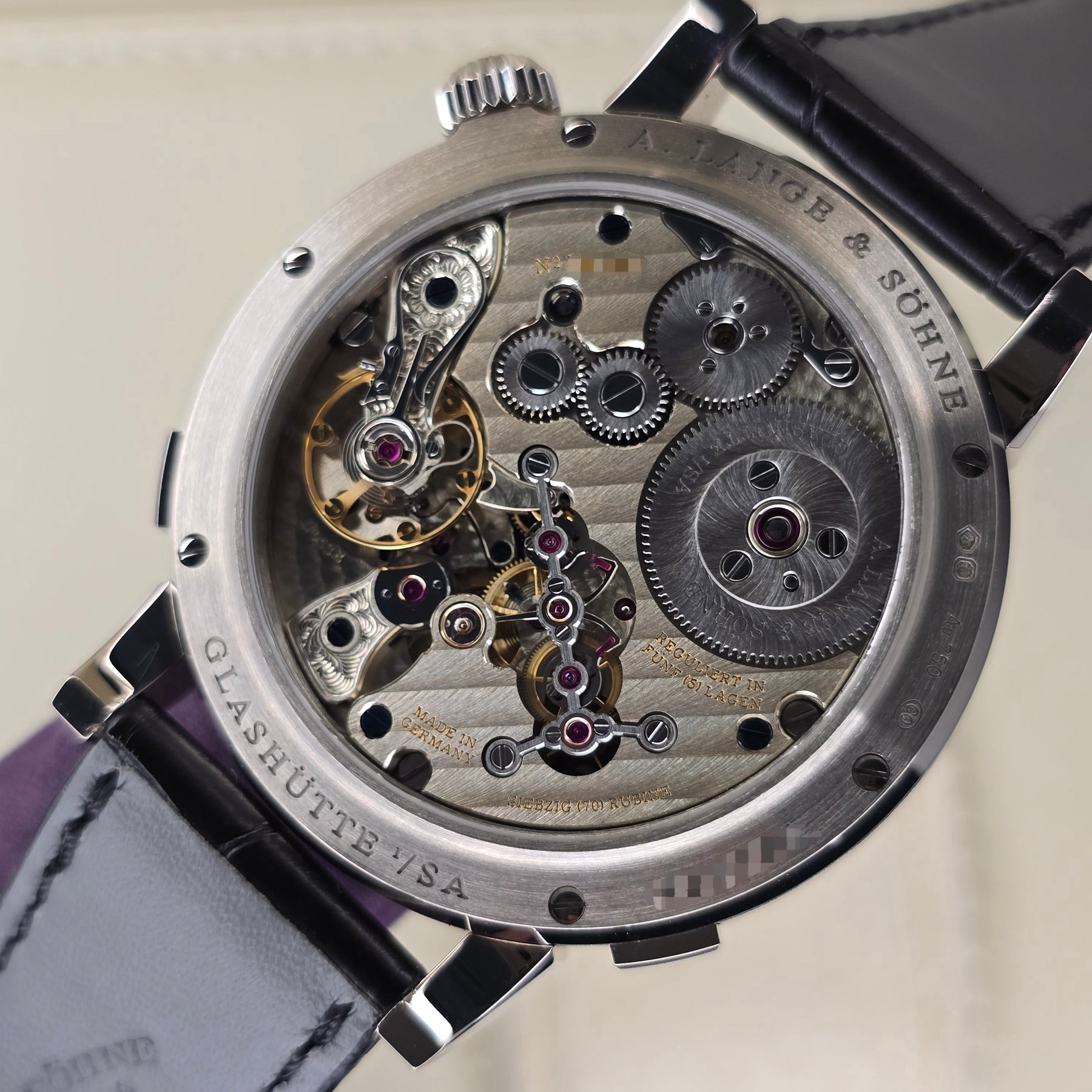 A. Lange & Sohne Zeitwerk Date 148.038 movement view