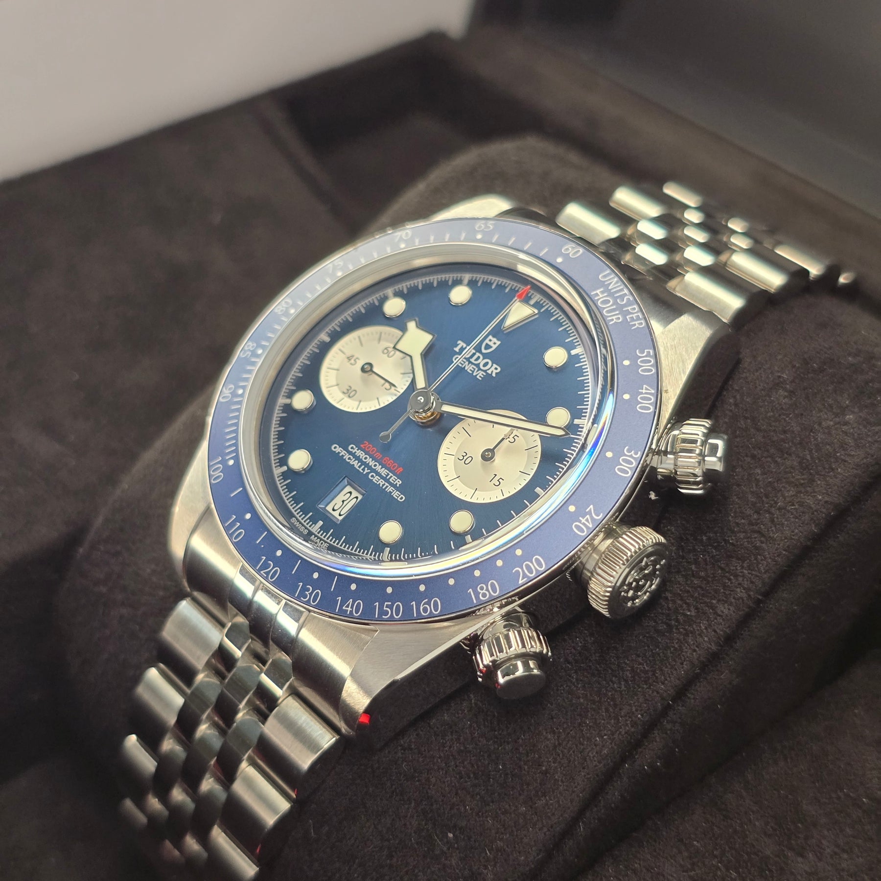 Tudor Black Bay Chrono Boutique Edition M79360B  right side case
