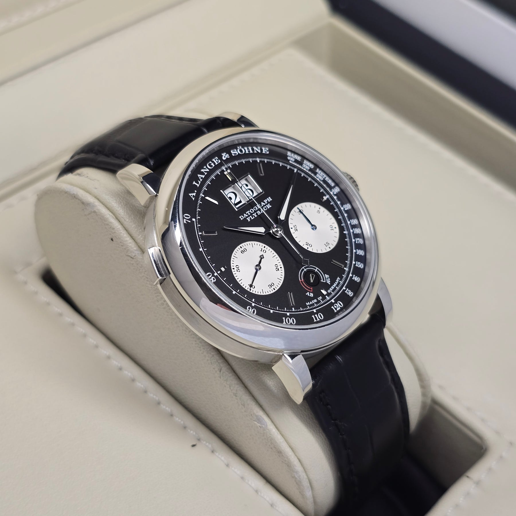 A. Lange & Sohne Datograph Up Down 405.035 left side case