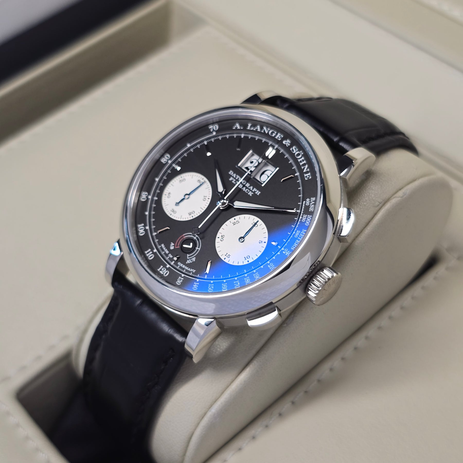 A. Lange & Sohne Datograph Up Down 405.035 right side case